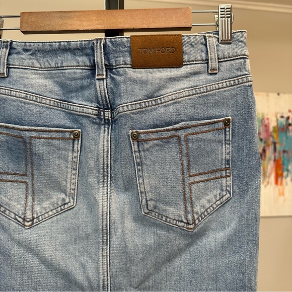 TOM FORD Denim Pencil Skirt - Picture 4 of 9